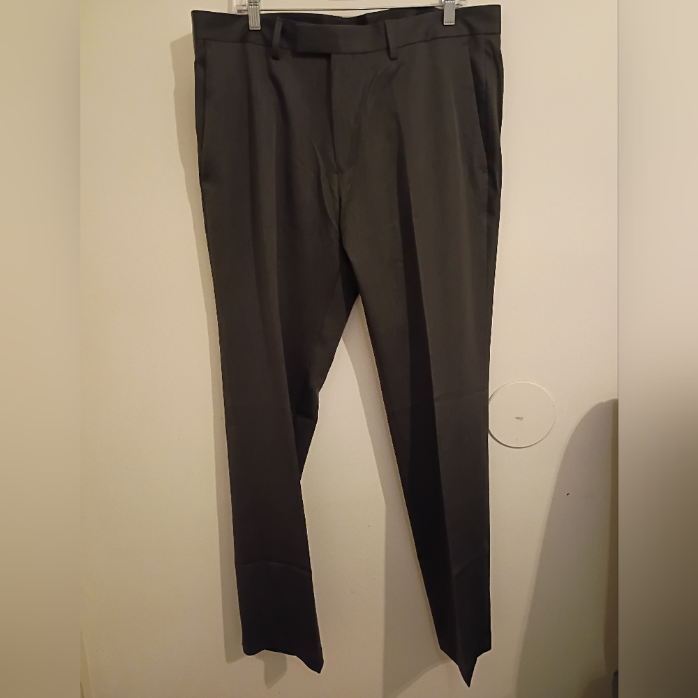 Reaction Kenneth Cole Men's Urban Heather Gray Slim Fit Pants Sz 38W X 32L
